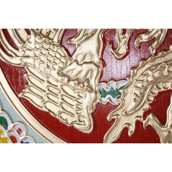 Vintage 18x18" Chinese Golden Dragon Rooster drop ceiling panel hand painted - Picture 5 of 10